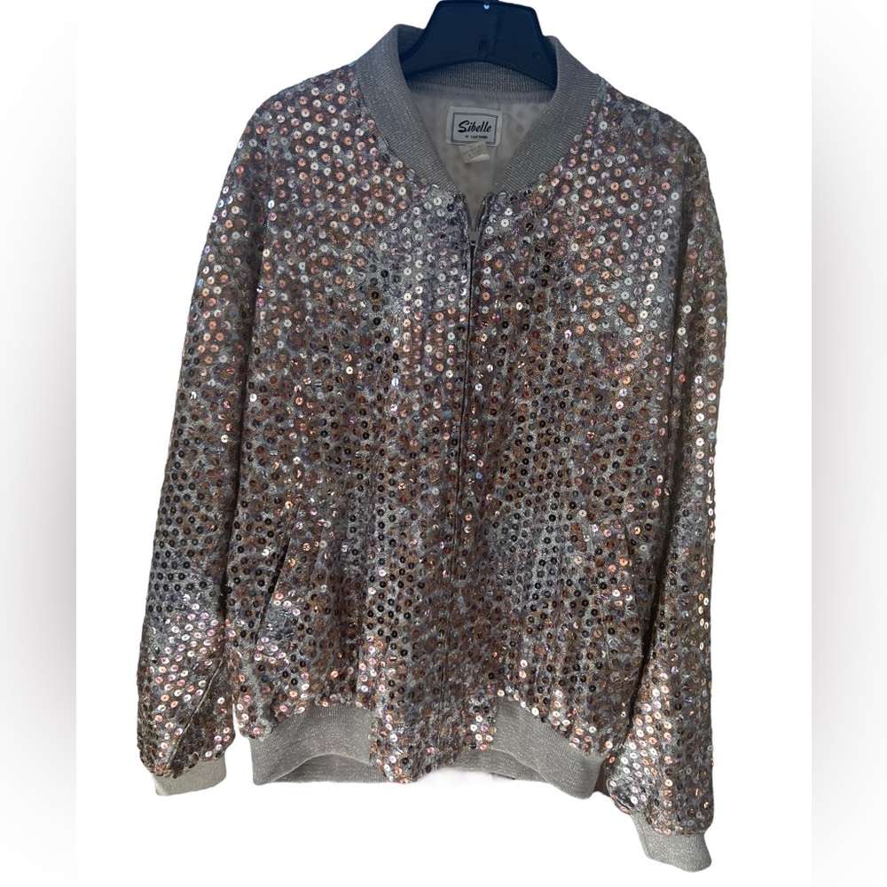 Vintage Sibelle of California Women Sequins Bomber Jacket Size Medium
